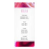 Carte de menu mariage Fuchsia rose agice slice (Dos)