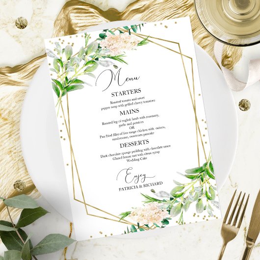 Carte de menu Mariage géométrique Élégante