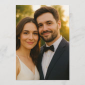 Carte de menu Mariage géométrique moderne avec pho (Dos)