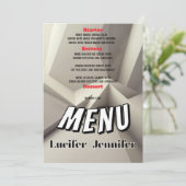 Carte de menu Mariage géométrique moderne avec pho (Debout devant)