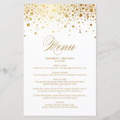 Carte de menu Mariage Gold Foil Confetti Dots (Devant)