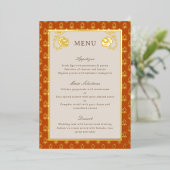 Carte de menu Mariage Gold Foil Marigold (Debout devant)