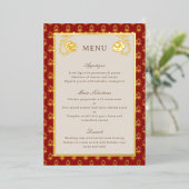 Carte de menu Mariage Gold Foil Marigold (Debout devant)