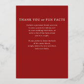 Carte de menu Mariage Gold Foil Marigold (Verso)