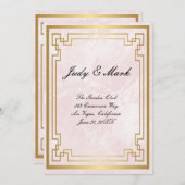 Carte de menu Mariage Gold Geometry Frame rose Mar (Devant / Derrière)
