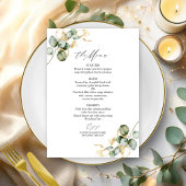 Carte de menu Mariage Gold Green Elegant