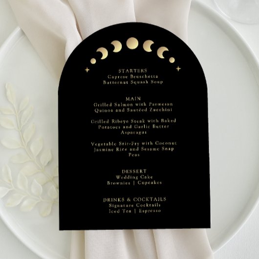 Carte de menu Mariage Gold Moon Arch