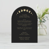 Carte de menu Mariage Gold Moon Arch (Debout devant)