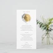 Carte de menu Mariage Gold Saga Green Floral Wreat (Debout devant)