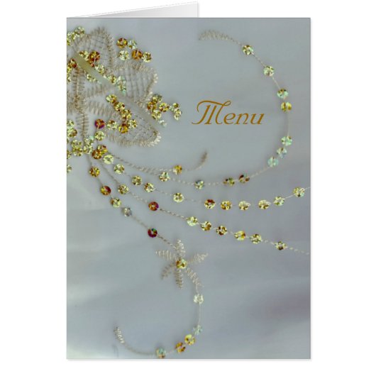 Carte de menu Mariage Golden Deco (Devant)