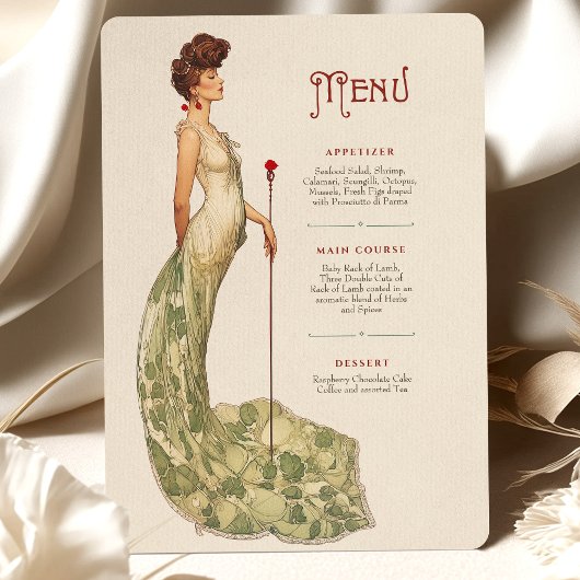 Carte de menu Mariage Gracity Art Nouveau