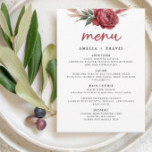 Carte de menu Mariage Grass Boho Pampas Blush