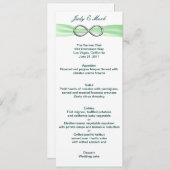 Carte de menu Mariage Green Infinity (Devant / Derrière)