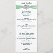 Carte de menu Mariage Green Infinity Heart (Devant)