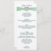 Carte de menu Mariage Green Infinity Heart (Devant / Derrière)