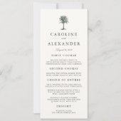 Carte de menu Mariage Havana Palm (Devant)