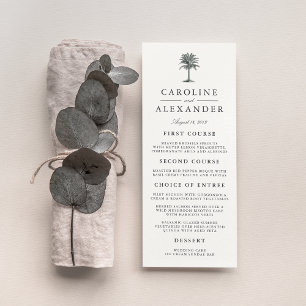 Carte de menu Mariage Havana Palm