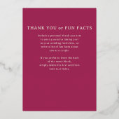 Carte de menu Mariage indienne de Lotus Flower Gol (Verso)