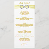 Carte de menu Mariage Infinity Jaune (Devant)