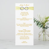 Carte de menu Mariage Infinity Jaune (Debout devant)