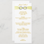 Carte de menu Mariage Infinity Jaune (Devant / Derrière)