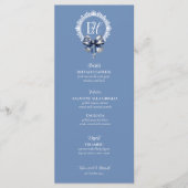 Carte de menu Mariage inspirée de Blue Croquette (Devant)