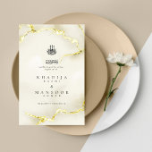 Carte de menu Mariage islamique Gold Marble Textur