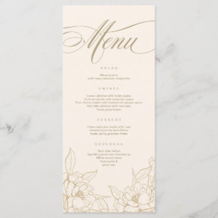 carte de menu Mariage ivoirienne à la floraison d'