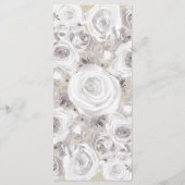 Carte de menu Mariage Kraft Rustic Winter Rose bla (Dos)