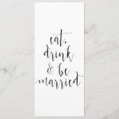 Carte de menu Mariage Lettré à la main rustique (Dos)