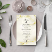 Carte de menu Mariage Luxurious Gold Marble Textur
