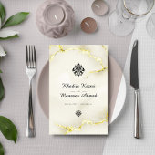 Carte de menu Mariage Luxurious Gold Marble Textur