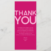 Carte de menu Mariage Magenta moderne et audacieus (Dos)