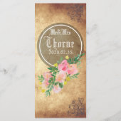 Carte de menu Mariage médiévale (Dos)