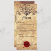 Carte de menu Mariage médiévale (Devant / Derrière)