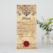 Carte de menu Mariage médiévale (Debout devant)