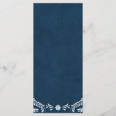 Carte de menu Mariage mexicain Blue Talavera (Dos)