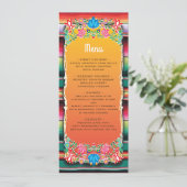 Carte de menu Mariage mexicaine Fiesta (Debout devant)