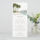 Carte de menu Mariage Miami Florida Palm Landcape (Debout devant)