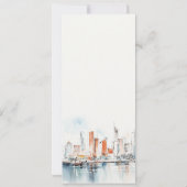 Carte de menu Mariage Miami Florida Skyline Waterc (Dos)