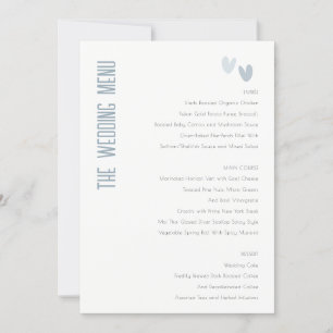 Carte de menu Mariage minimal Pastel Dusky Blue He