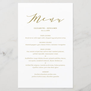 Carte de menu Mariage minimaliste Dainty Script Go
