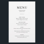 Carte de menu Mariage minimaliste élégant<br><div class="desc">Conçue pour coordonner avec notre collection Minimaliste All In One, cette carte de menu mariage personnalisable est dotée d'une disposition simple et propre, avec une police classique. Pour une personnalisation plus avancée de cette conception, par exemple la modification de la disposition, de la police ou de la taille du texte,...</div>