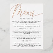 Carte de menu Mariage minimaliste Gold Script Real (Devant)