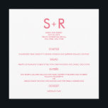 Carte de menu Mariage minimaliste moderne<br><div class="desc">Cette collection minimaliste moderne est simple et élégante,  parfaite pour ajouter une touche contemporaine à tout événement. Disponible dans une variété de couleurs. Couleurs personnalisées disponibles sur demande.</div>