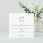 Carte de menu Mariage minimaliste moderne (Debout devant)
