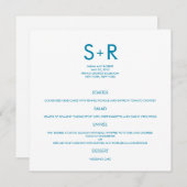 Carte de menu Mariage minimaliste moderne (Devant / Derrière)