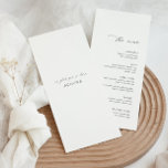 Carte de menu mariage moderne avec nom d'hôte<br><div class="desc">Unique et pratique, ce menu moderne comprend le nom de chaque client, éliminant le besoin de cartes de lieux séparées. Parfait pour ajouter une touche personnelle et élégante à votre mariage ou à votre douche nuptiale. Le design est polyvalent, adapté aux mariages, aux douches nuptiales, aux baby showers, aux anniversaires...</div>