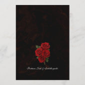 Carte de menu Mariage moderne Black & Red Wine Gla (Dos)