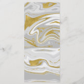 Carte de menu Mariage moderne en marbre et or (Dos)